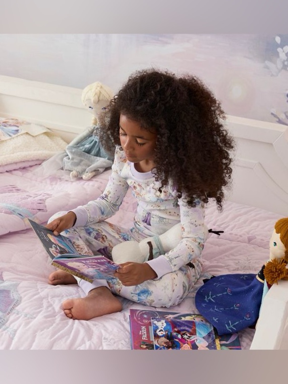 Pottery barn kids Frozen Disney Frozen Enchanted Organic Cotton Pajama Set 4T - Picture 3 of 5